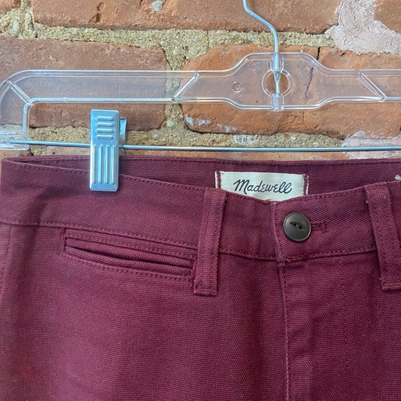 COPY - Madewell Full Length Slim Emmett Pants in Maroon - Picture 2 of 4